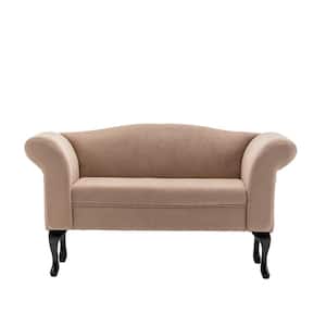 53 in. Wide Round Arm Fabric Modern Straight Sofa in Beige