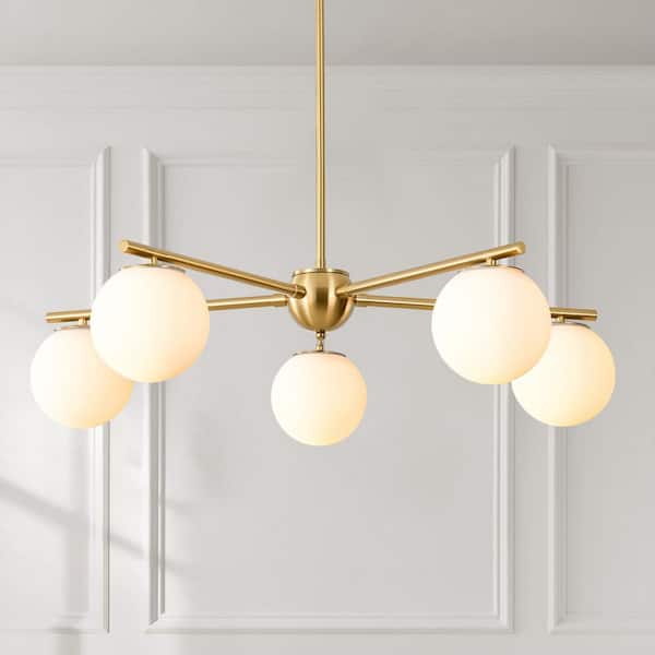 Rennnsan Serin 35.4 in. 5-Light Brass Sputnik Modern Chandelier