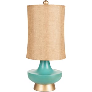 Jerome 27 in. Aged Turquoise Indoor Table Lamp
