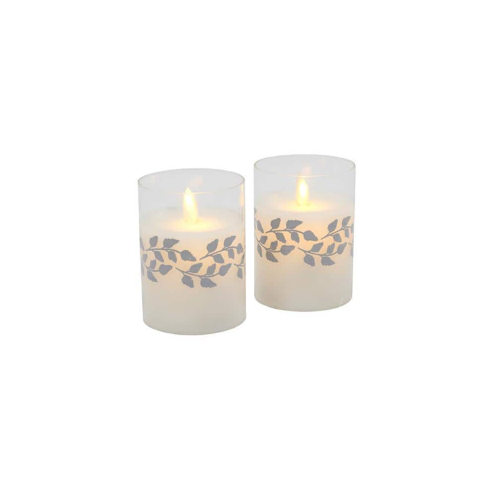 LUMABASE Battery Operated LED Resin Candles with Moving Flame (set of 3)  23403 - The Home Depot