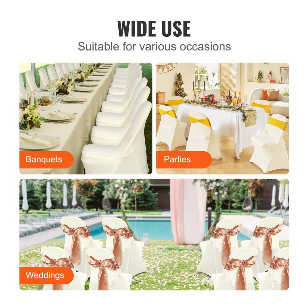 Ivory Stretch Spandex Chair Covers for Dining and Events