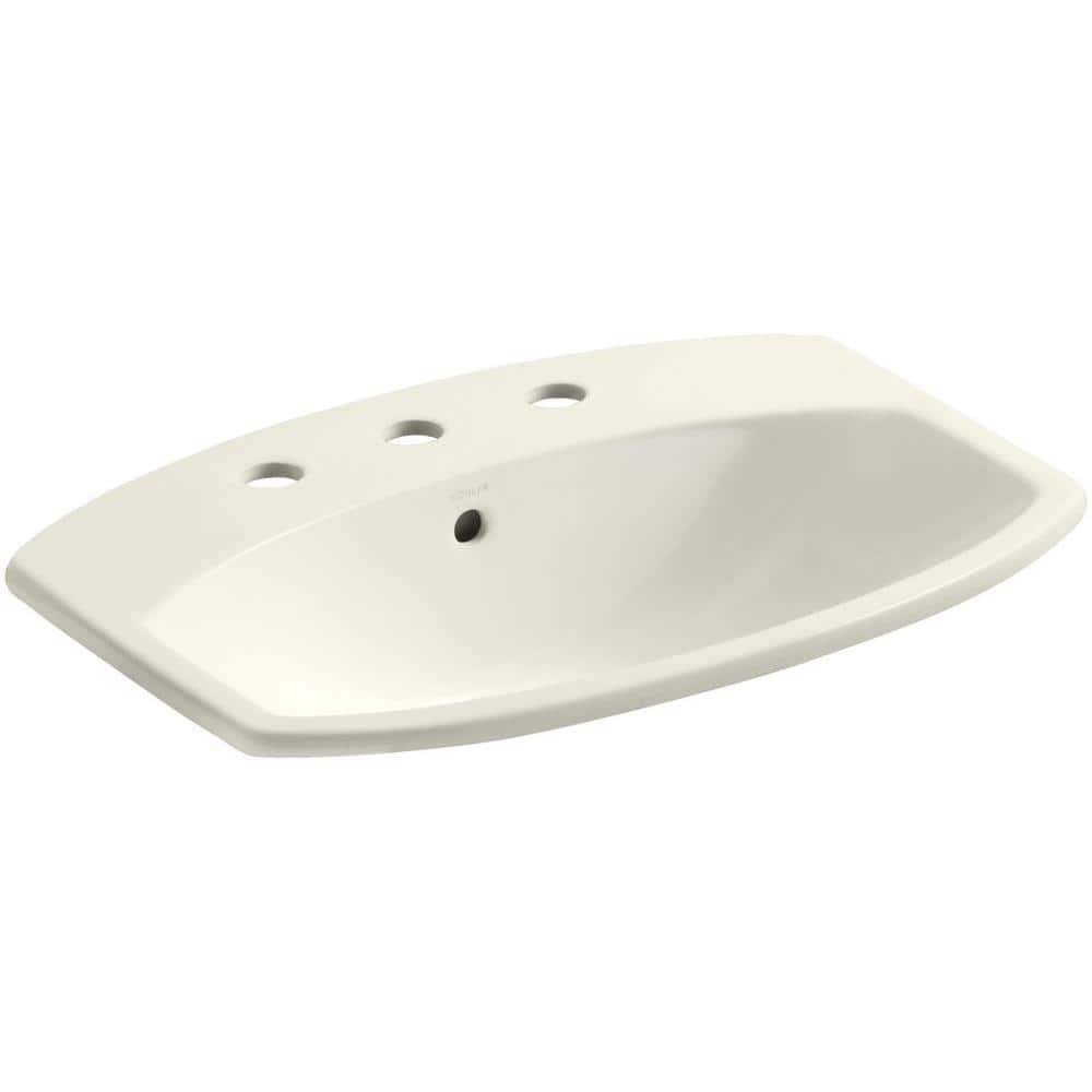 Cimarron 22-3/4 in. Drop-In Vitreous China Bathroom Sink in Biscuit -  KOHLER, 2351-8-96