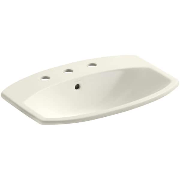 KOHLER Cimarron 22-3/4 in. Drop-In Vitreous China Bathroom Sink in Biscuit