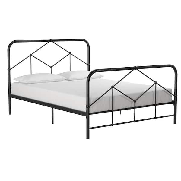 Novogratz Francis Farmhouse Black Metal Full Bed Frame