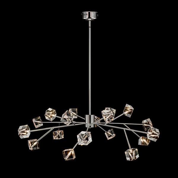 Rennnsan Ellie 18-Light Chrome Square Crystal Sputnik Chandelier