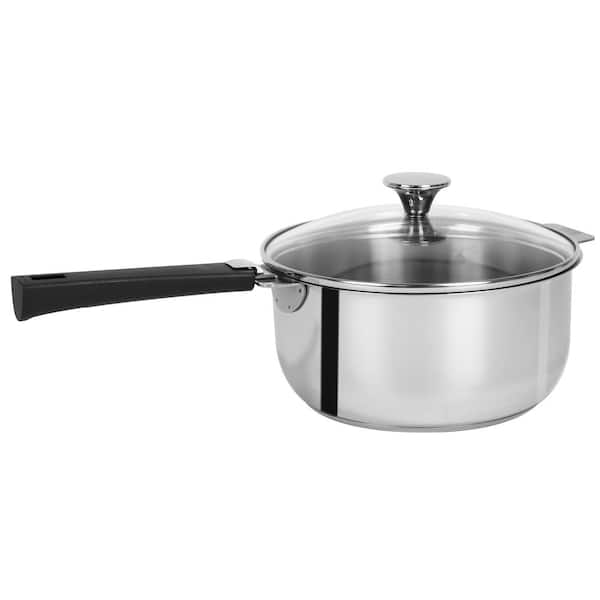 Cristel Tulipe 1 qt. Stainless Steel Sauce Pan with Glass Lid