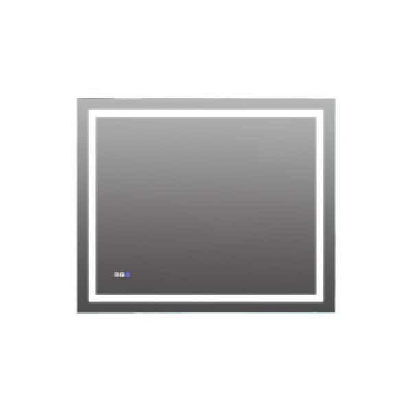 Amucolo 36 in. W x 30 in. H Rectangular Aluminum Framed LED Light with Stepless Dimmer and Anti-Fog Wall Bathroom Vanity Mirror