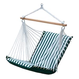 Sunbrella Soft Comfort Cushion Hammock Hanging Chair, Green Stripes