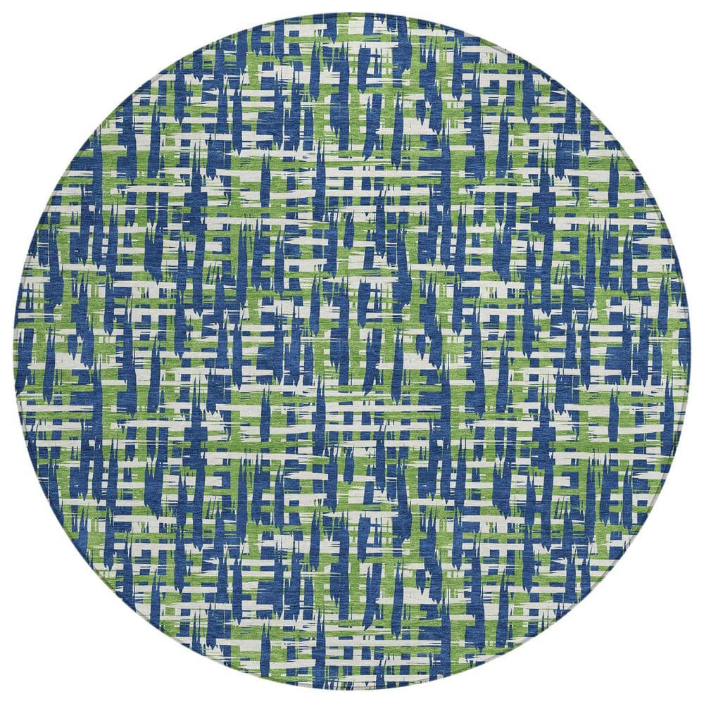 Chantille Machine Washable Indoor/Outdoor Abstract ACN1060 Navy 8 ft. x 8 ft. Area Rug price history on PriceWatchPro