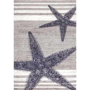 Thomas Paul Starfish Gray Doormat 2 ft. x 4 ft. Area Rug
