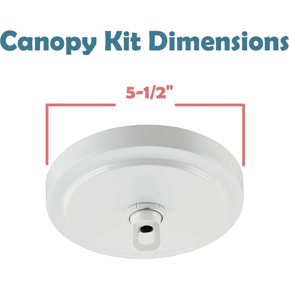 Matte White 5.5" Diameter Chandelier Fixture Canopy Kit