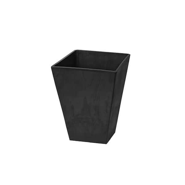 Algreen Valencia Square with Self-Watering Tray 10 in. x 13 in. H Black Marble Polystone Planter