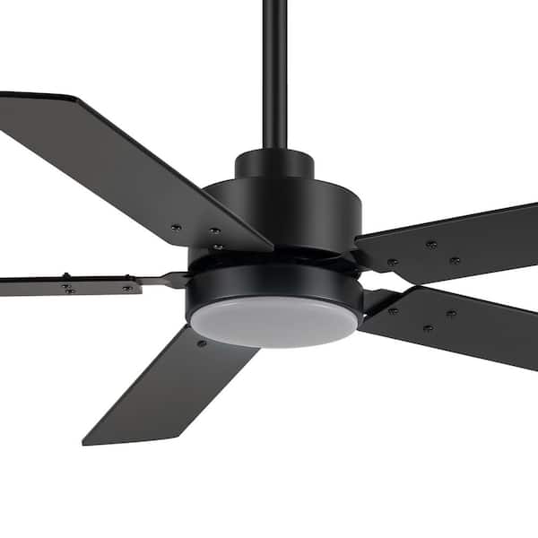 Orville 48 in. Indoor Black Ceiling Fan with Color-Changing LED Light, Reversible Blades and Remote Included