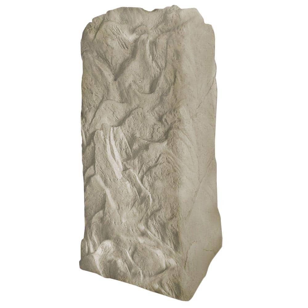Tall Beige Resin Utility Cover Landscape Rock