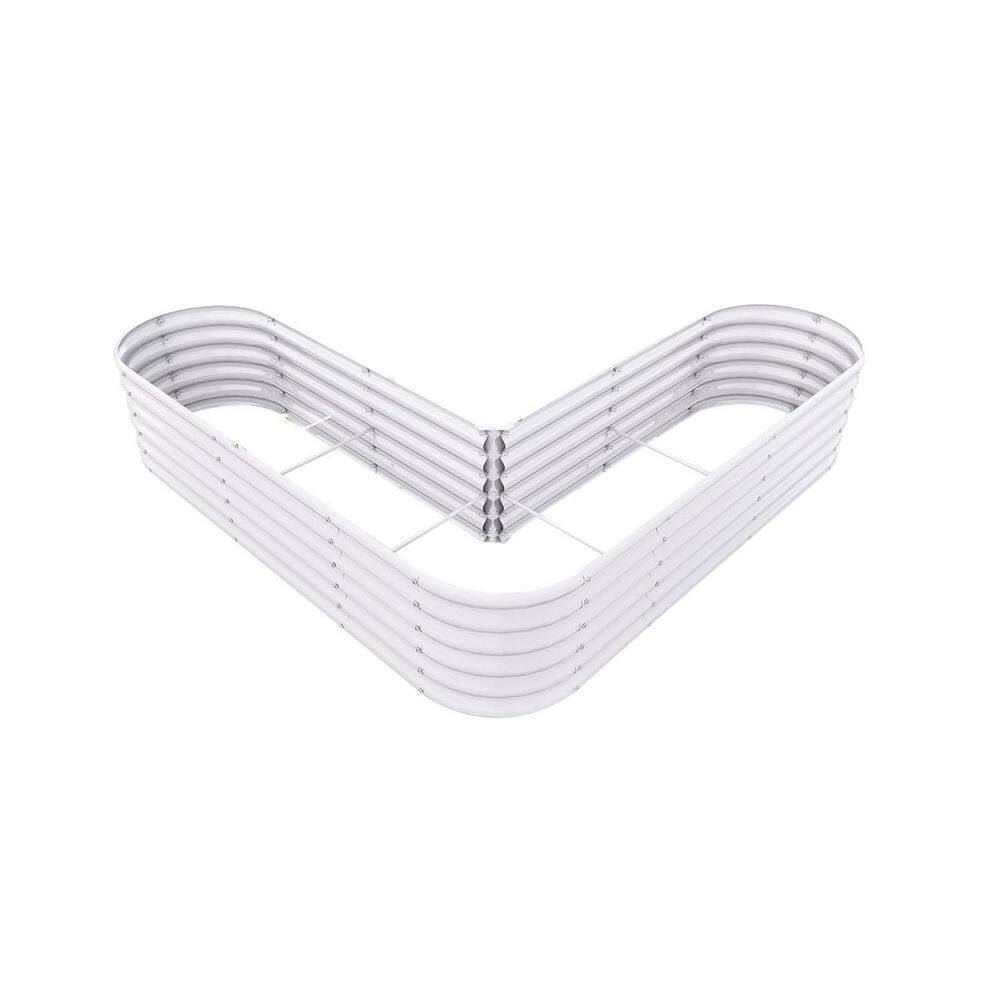 81 x 81 x 18 in. White Heart-Shaped Galvanized Steel Raised Garden Beds for Planting Vegetables Flowers Herb price history on PriceWatchPro