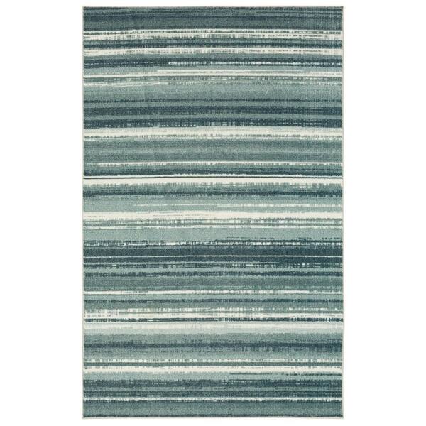 Mohawk Home Boho Stripe Blue 1 ft. 8 in. x 2 ft. 10 in. Machine Washable Area Rug