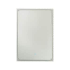 Brenell 19.75 in. W x 27.5 in. H Rectangular Frameless LED Wall Mount Bathroom Vanity Mirror with Touch ON/OFF