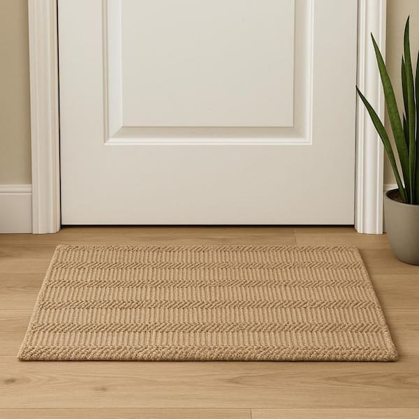 2 ft. x 3 ft. Natural Jute Abstract Hand Woven Area Rug