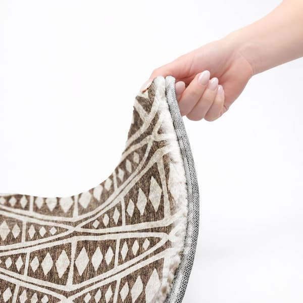 Dream Shag Premium Machine Washable Abstract ADS112 Brown 10 ft. x 14 ft. Area Rug