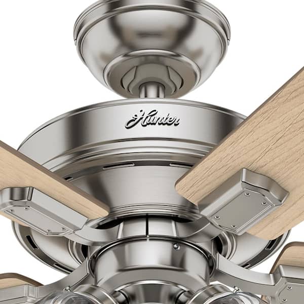 Hunter - Crestfield 52 in. LED Indoor Brushed Nickel Ceiling Fan with 3-Light Kit