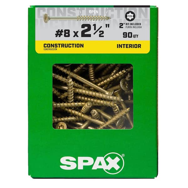 SPAX #8 x 2-1/2 in. PowerDrive Interior T25 T-Star Flat Head