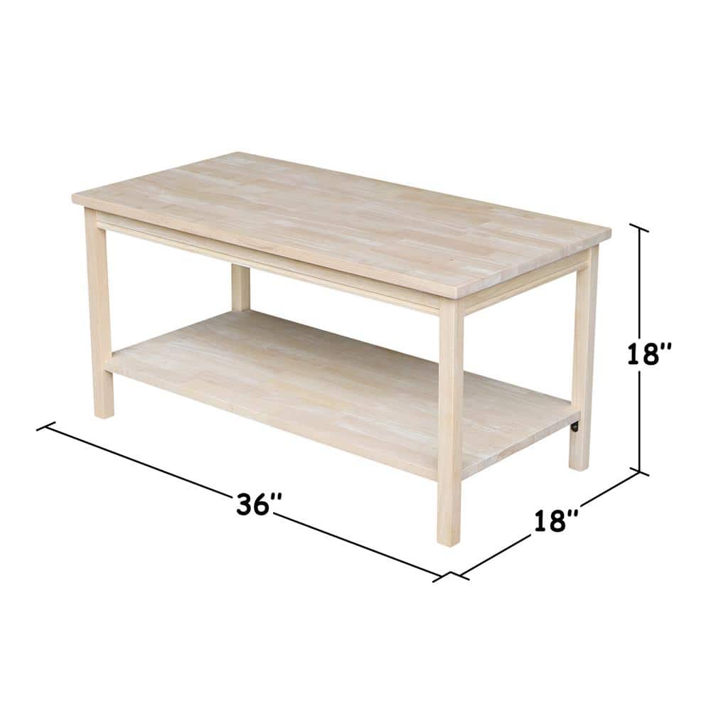 Portman 36" Natural Parawood Rectangular Coffee Table