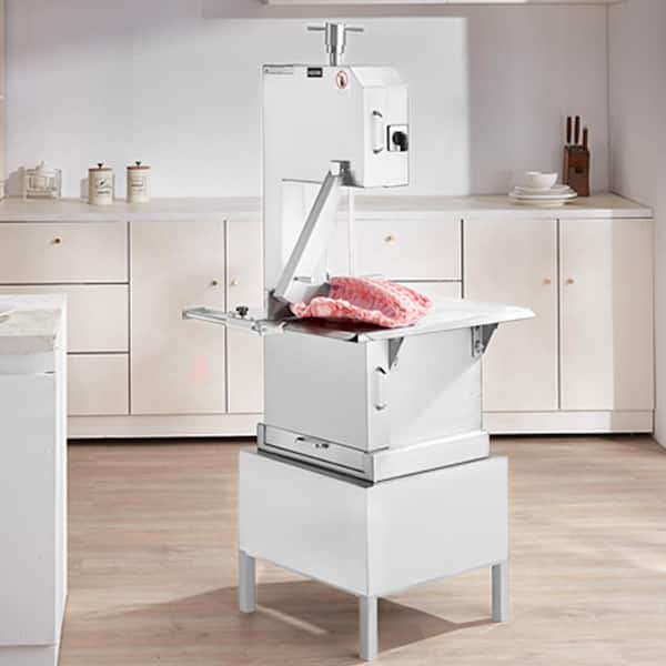 Commercial Electric Meat Bandsaw 2200-Watts Stainless Steel Vertical Bone Saw Machine 0.16-8.7 in. Thickness, Silver