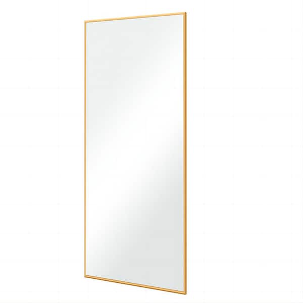Dovelina 71 in. x 28 in. Classic Rectangle Metal Framed Gold Wall Mirror