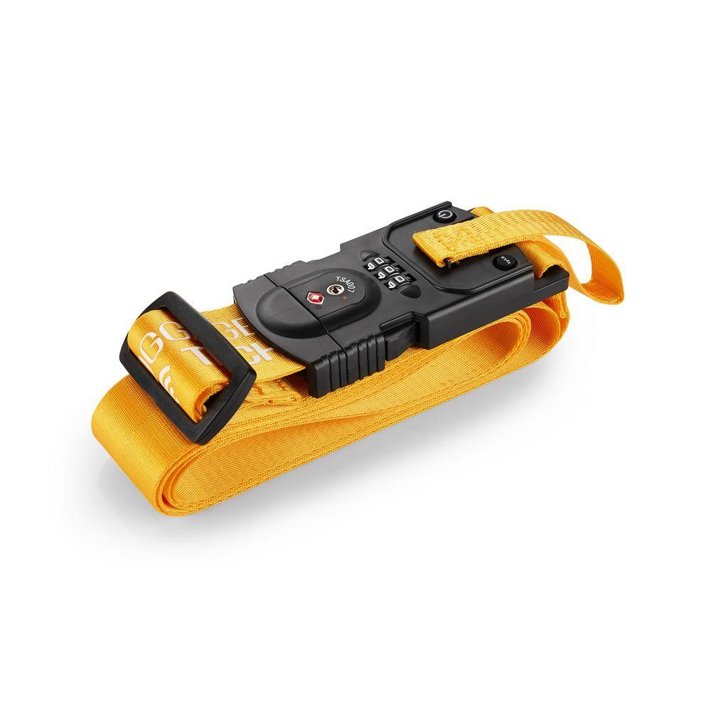 yellow luggage strap