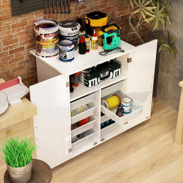 FUFU&GAGA 27.3 in. W x 34.4 in. H x 19 in. D Garage Cabinet