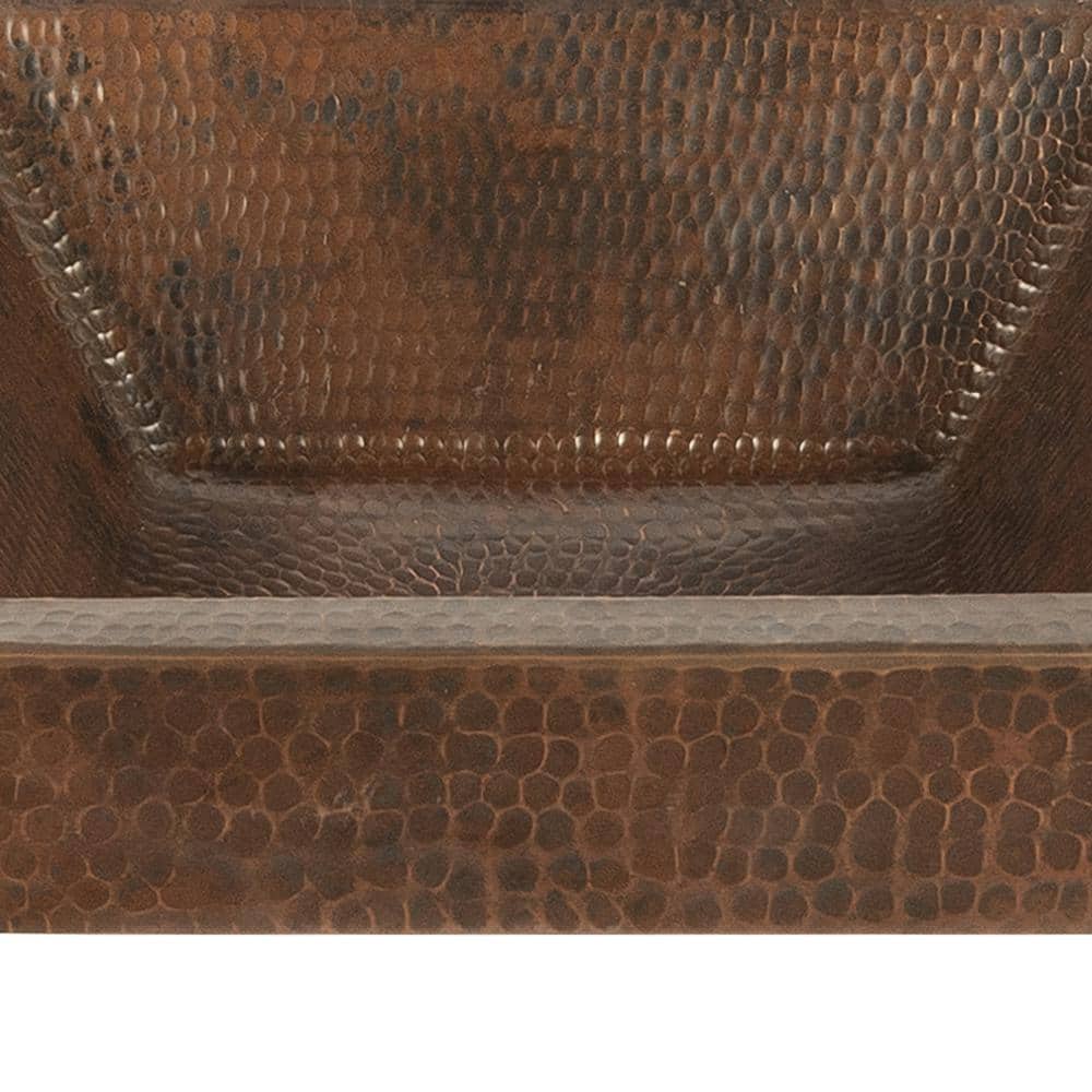 18" Square Hammered Copper Vessel Sink