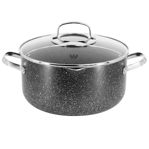 Galaksi Non Stick 10 in. 6.5 l Casserole with Lid in Black