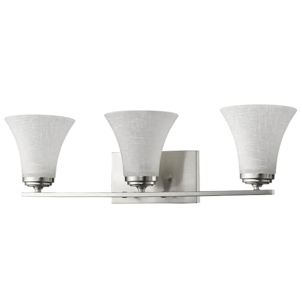 Acclaim Lighting Union 3-Light Satin Nickel Vanity Light with Frosted Glass Shades