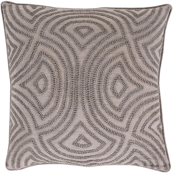 Livabliss Habana Grey Geometric Polyester 20 in. x 20 in. Throw Pillow