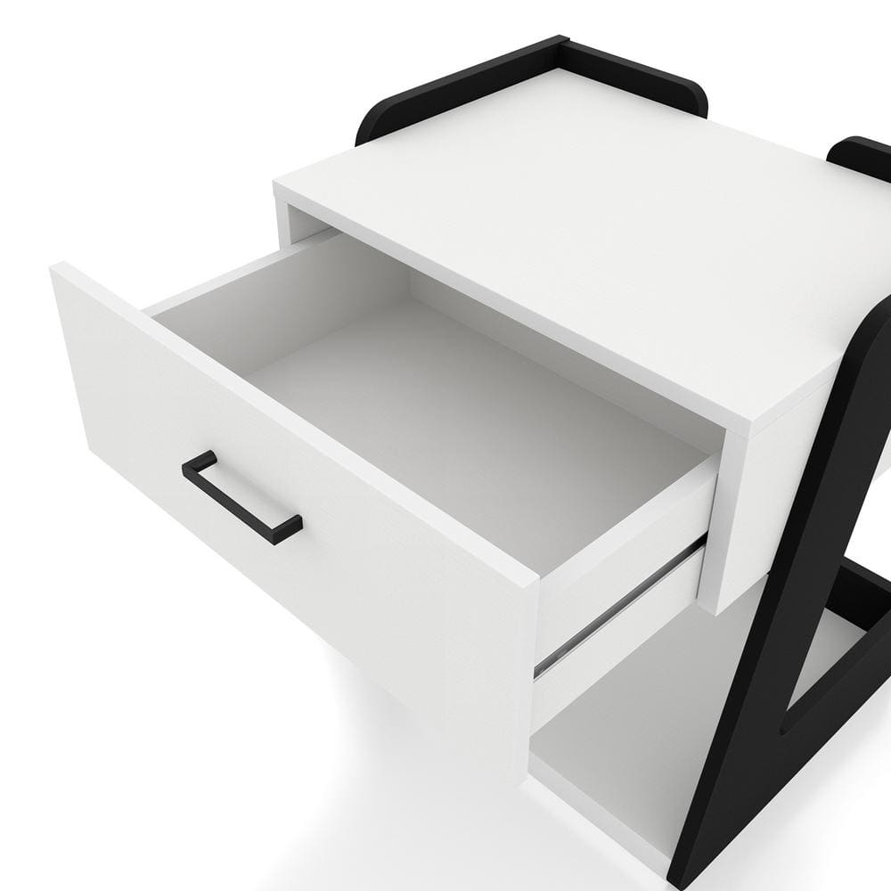 Oakley White and Black Composite Coffee and End Table Set