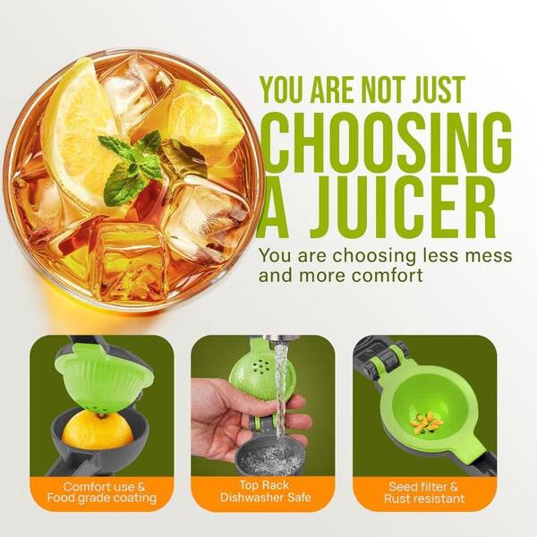 Zulay Kitchen Metal 2-in-1 Lemon Squeezer Hand Juicer Manual