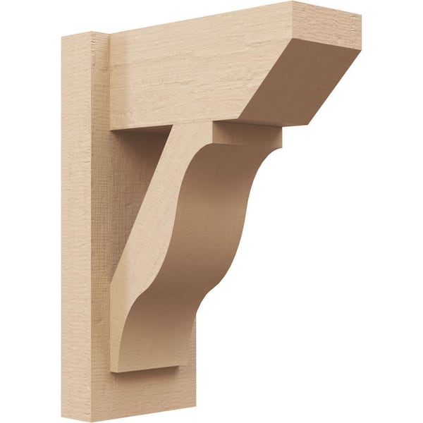 Ekena Millwork 6 in. x 16 in. x 12 in. Funston Slat Rough Cedar Woodgrain Timberthane Polyurethane Outlooker, Primed Tan