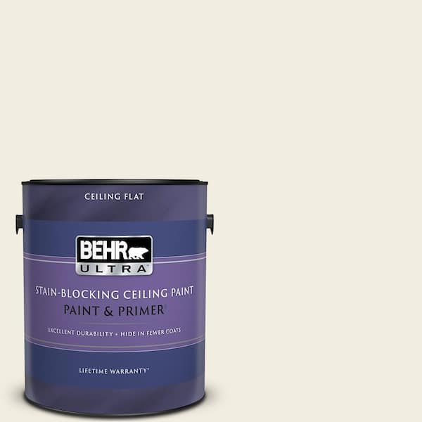 BEHR ULTRA 1 gal. #12 Swiss Coffee Ceiling Flat Interior Paint and Primer