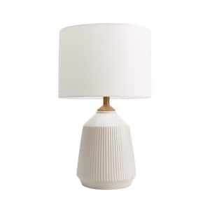 Renton 24 in. Cream Transitional Table Lamp with Shade