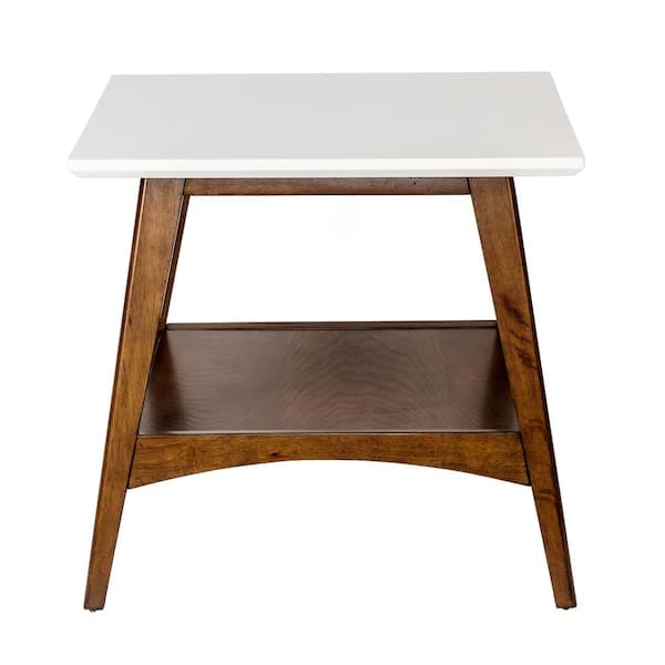 Madison Park Avalon 24 in. Off-White/Pecan Rectangle MDF End
