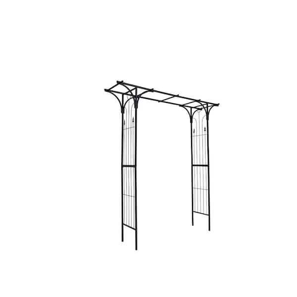 Oyezvary 86.61 in. x 19.88 in. Metal Garden Arch Arbor Trellis Climbing Plants Support Wedding Arch Party Events Archway in Black