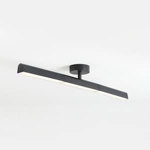 Ma'or Modern LED Linear Black Flush Mount Rotatable, Ceiling Light, 3000K, 1531 Lumens