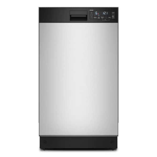 18 in. Front Control Standard Built-In Dishwasher in Stainless Steel with 5-cycles 48 dBA