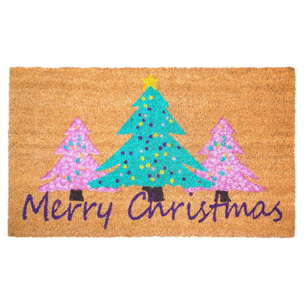 Natural Coir Merry Christmas Outdoor Doormat 17" x 29"