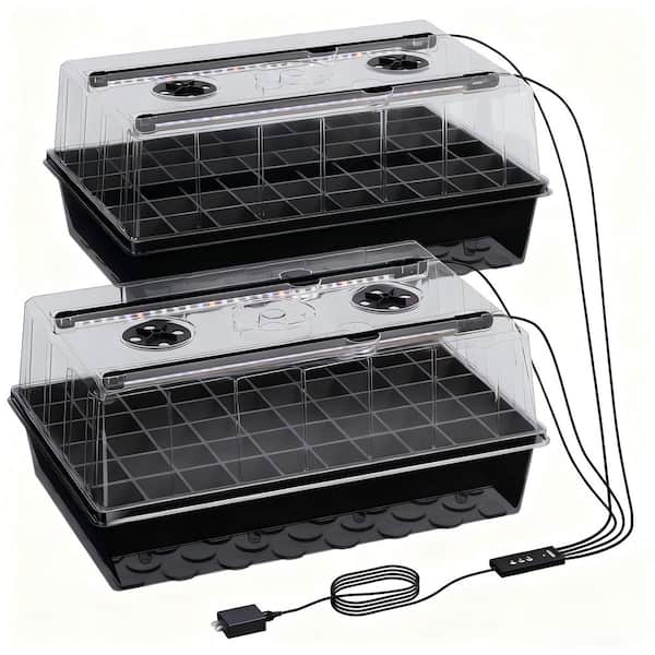 120-Cell Self-Watering Seed Starter Kit with Grow Light and Humidity Dome-Indoor Seedling Trays for Plant Germination