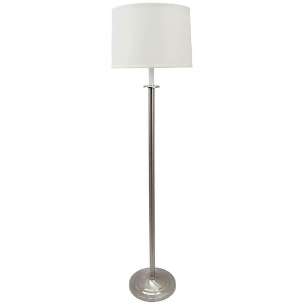 Fangio Lighting 59 in. Brushed Steel Metal Floor Lamp 1063 - The