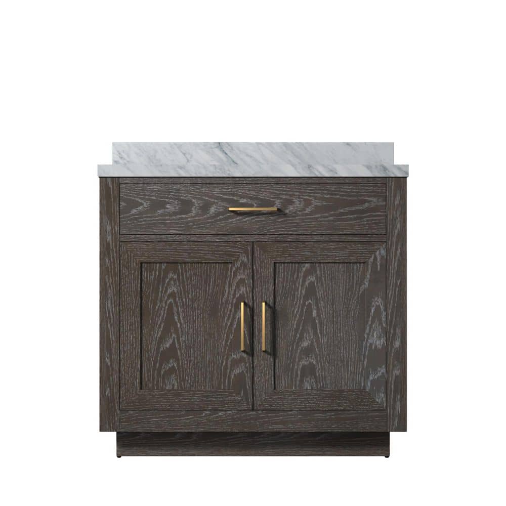 Condor 36 in W x 22 in D Brown Oak Single Bath Vanity with Carrara Marble Top price history on PriceWatchPro