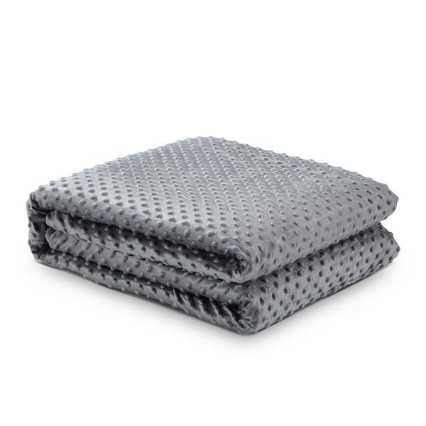Costway Dark Gray 100 Cotton 60 in. x 80 in. Quilted 22 lbs.Weighted