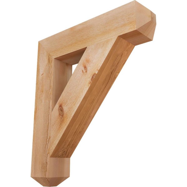 Ekena Millwork 6 in. x 34 in. x 30 in. Western Red Cedar Traditional Craftsman Rough Sawn Bracket