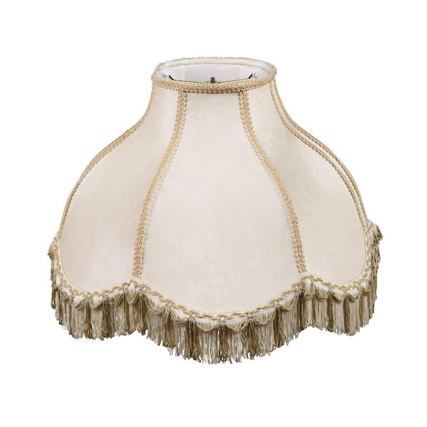 Aspen Creative Corporation 17 in. x 12 in. Beige Scallop Bell Lamp